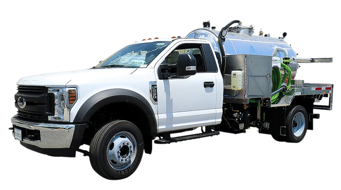 San Porta Potty service truck cleaning and servicing a portable toilet rental in San Diego