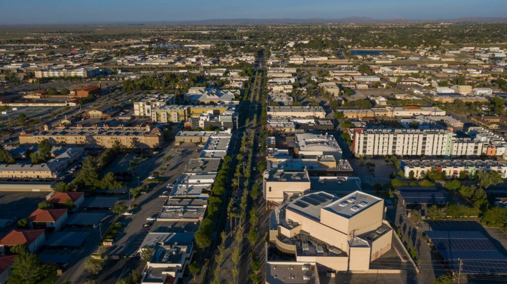 Map view of San Diego County service area for porta potty rental delivery